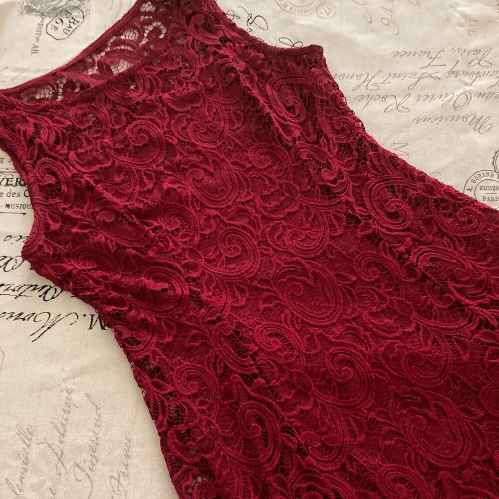 Liz Claiborne Maroon Sleeveless Fit & Flare Size 8 Dress